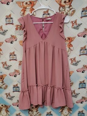 Altar'd State Mauve Ruffle Tiered Girls' Dress
